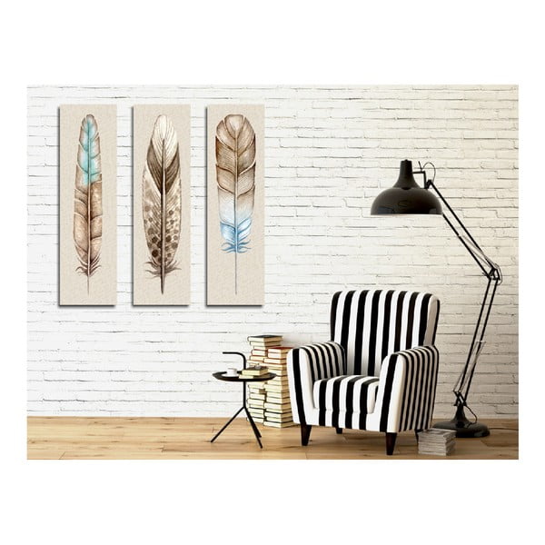 Картина от 3 части върху платно Пера - Wallity-image-1