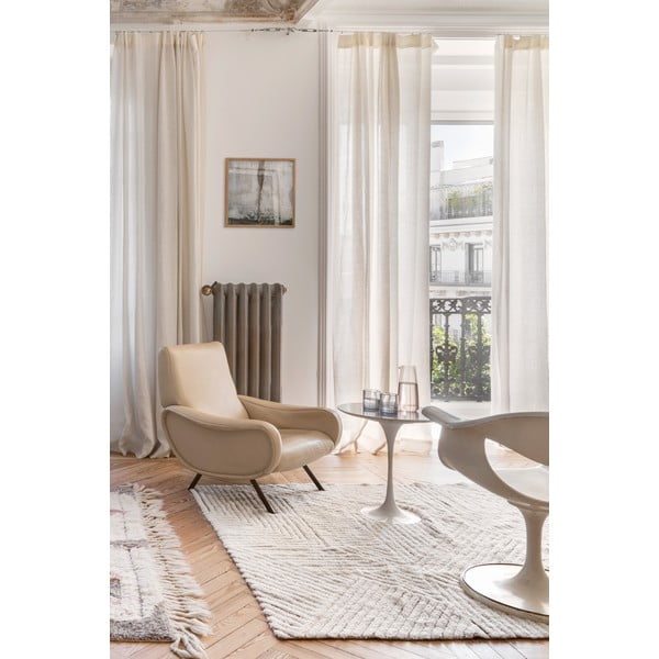 Кремав ръчно изработен вълнен килим подходящ за пране 170x240 cm Almond Valley – Lorena Canals-image-1