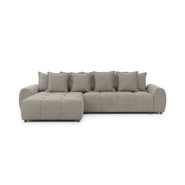 Кафяво-сив ъглов диван (ляв ъгъл) Albane  – Ropez