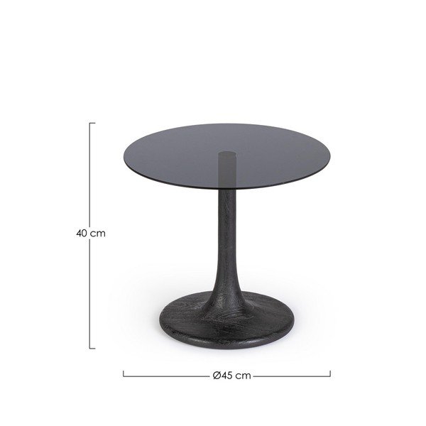 Кръгла странична масичка със стъклен плот ø 45 cm Aberdeen – Bizzotto-image-3