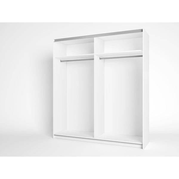 Бял гардероб в дъбов декор с плъзгащи се врати 182x200 cm Sahara - Marckeric-image-1