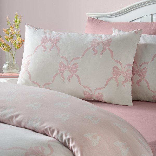 Розово единично  спално бельо 135x200 cm Pretty Bows – Catherine Lansfield-image-3