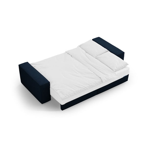 Тъмносин разтегателен диван от букле 247 cm Jodie – Micadoni Home-image-4