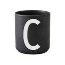 Черна порцеланова чаша Alphabet C, 250 ml A-Z - Design Letters