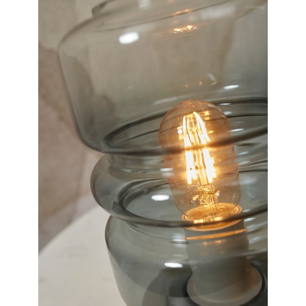 Сива настолна лампа със стъклен абажур (височина 23 cm) Verona – it's about RoMi-image-4