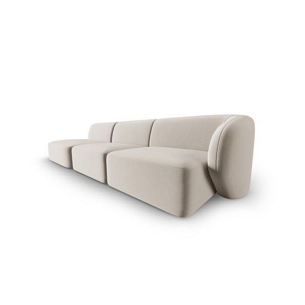 Бежов кадифен диван с десен ъгъл 311 cm Paolo – Milo Casa-image-2