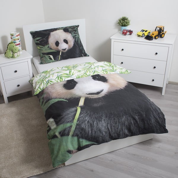 Единично  памучно детско спално бельо 140x200 cm Panda – Jerry Fabrics-image-2