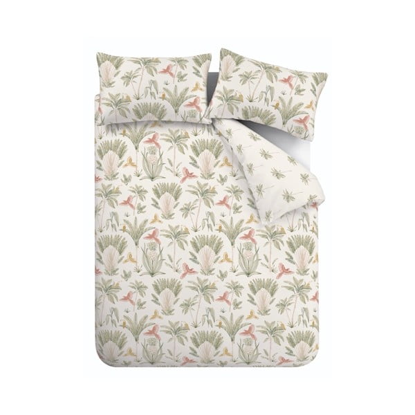 Бежово двойно удължено спално бельо 230x220 cm Paradiso Palm – Catherine Lansfield