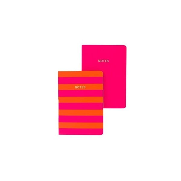 Комплект от 2 розови и оранжеви тетрадки A6 на райета - GO Stationery