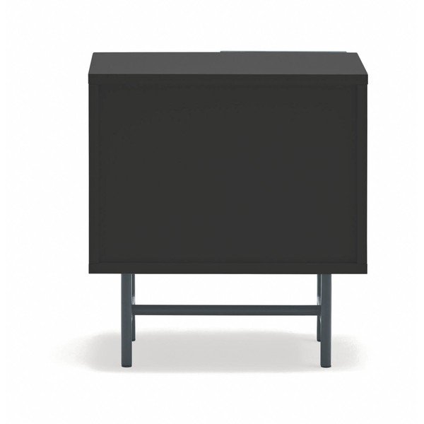 Черно/антрацитно матово нощно шкафче с рафтове Nube – Teulat-image-4