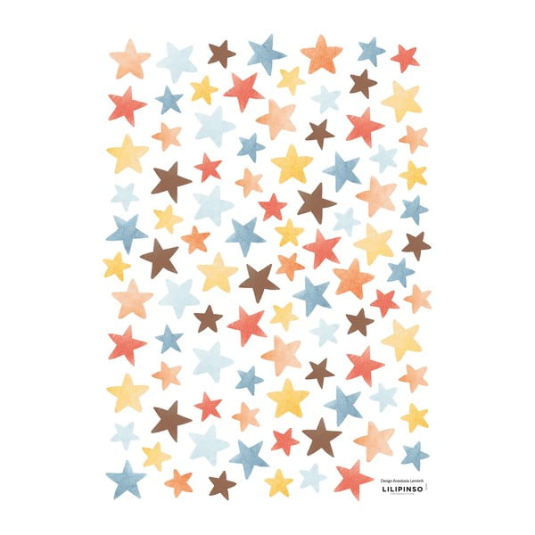 Детски стикери в комплект от 93 бр. 30x42 cm Colorful Stars - Lilipinso