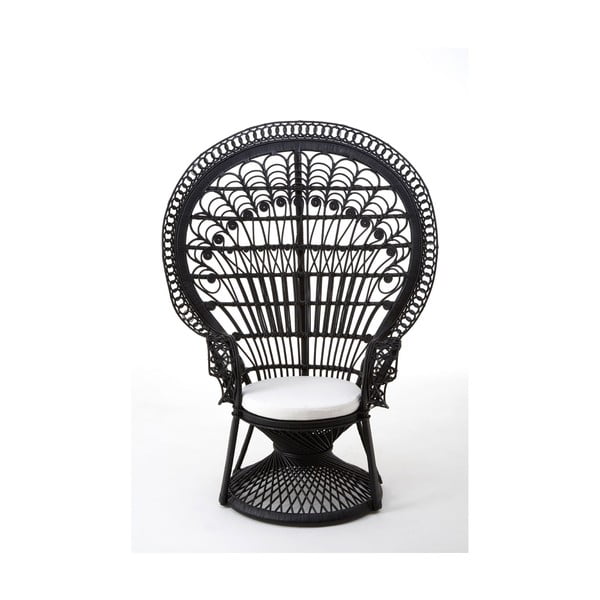 Черен ратанов фотьойл Peacock - Premier Housewares