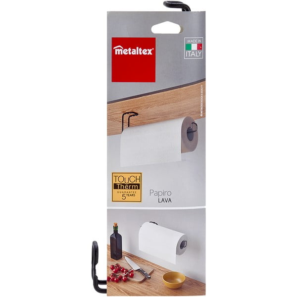 Черен стенен държач за кухненски кърпи - Metaltex-image-4