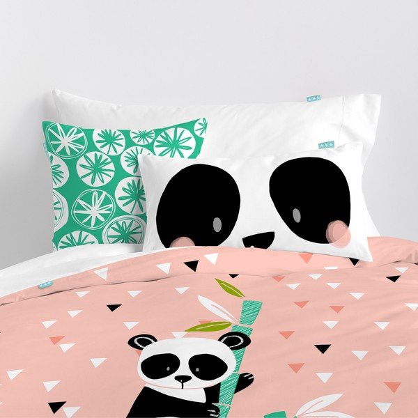 Детско памучно спално бельо , 140 x 200 cm Panda Garden - Moshi Moshi-image-1