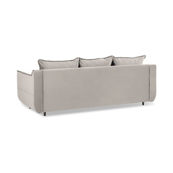 Бежов кадифен разтегателен диван Basso - Kooko Home-image-3