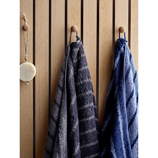 Хавлиена кърпа от памук на райета, сива, 100 x 50 cm Comfort Organic - Södahl-image-1