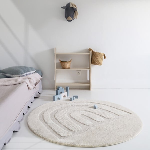 Кремав детски килим ø120 cm Rainbow Dream S – Nattiot-image-3