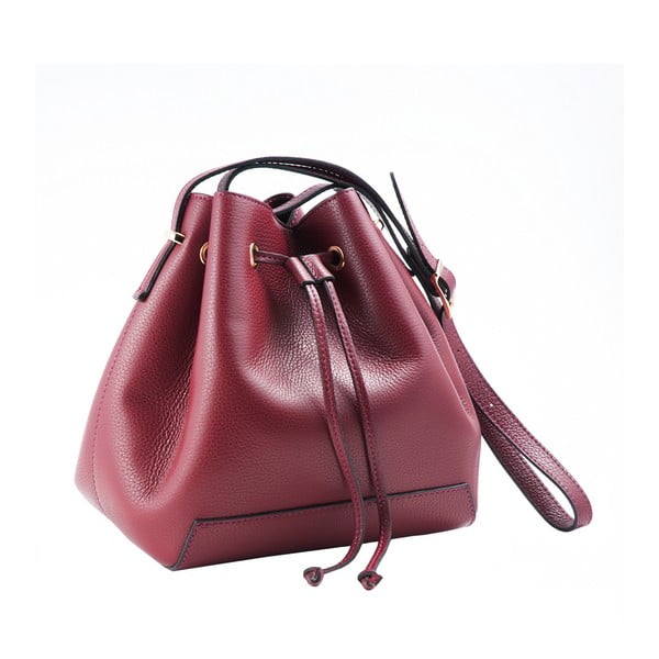 Чанта от естествена кожа Aster в бордо червено - Andrea Cardone