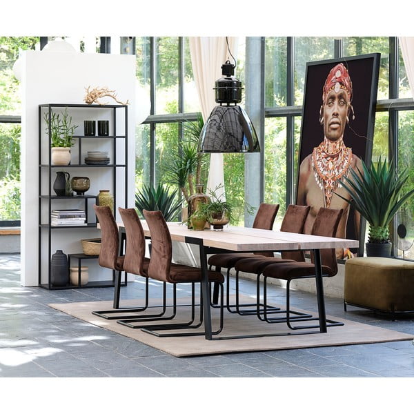 Черна метална етажерка за книги 85x188 cm Lite - Canett-image-4