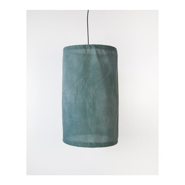 Зелена висяща лампа, изработена от лен и метал, ø 35 cm - Surdic