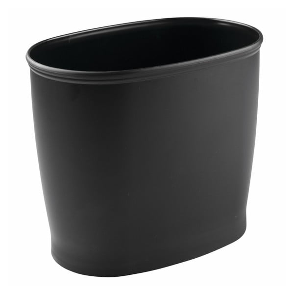 Černý oválný odpadkový koš InterDesign Kent, 5 l