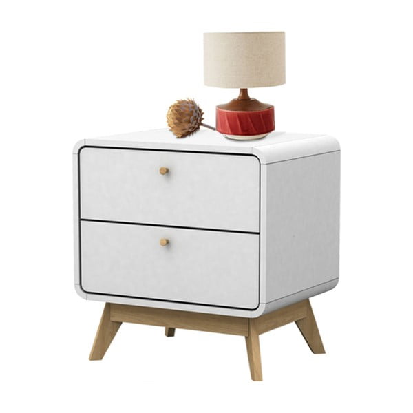 Бяло нощно шкафче Caitlin - Støraa-image-1