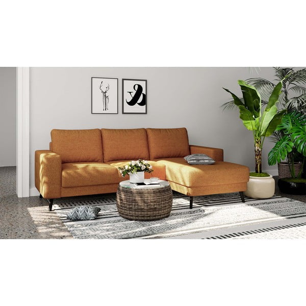 Оранжев ъглов диван (десен ъгъл) Fynn - Ghado-image-1