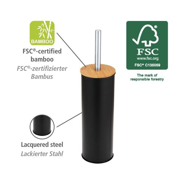 Черна стоманена четка за тоалетна Tortona – Wenko-image-3