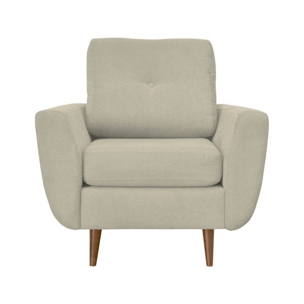 Krémové křeslo se světlými nohami Mazzini Sofas Flower