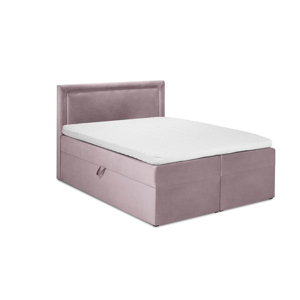 Розово кадифено двойно легло Yucca, 160 x 200 cm - Mazzini Beds