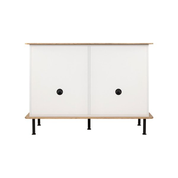 Сиво-бежов скрин от декор от дъб  с отвор за кабели 120x88x50 cm Suumo – noo.ma-image-4