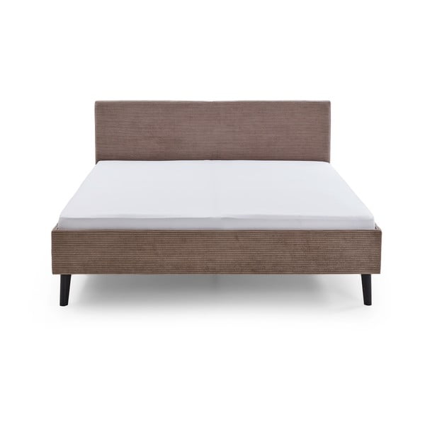 Кафяво двойно легло 180x200 cm тапицирано без ламелно дъно Avola – Meise Möbel-image-4