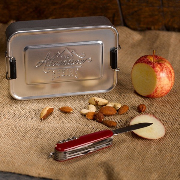 Hliníkový box na svačinu ve stříbrné barvě Gentlemen's Hardware Silver Tin, 120 x 101 x 30 mm-image-1