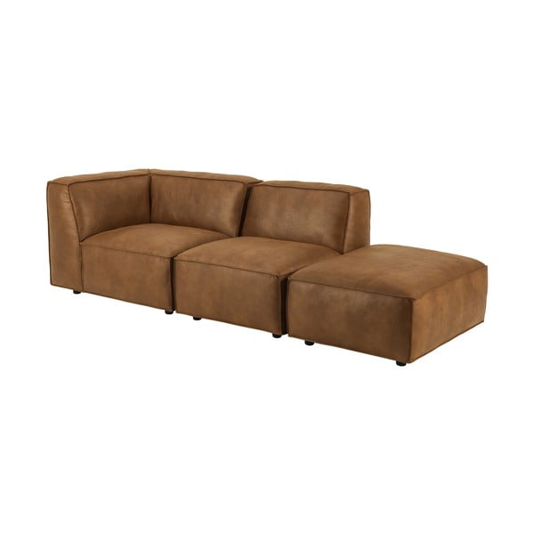 Кафяв стол за отдих от изкуствена кожа (ляв ъгъл) Fairfield Kentucky - Bonami Selection-image-3