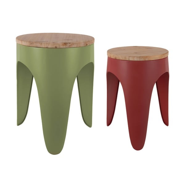 Червени/зелени метални столове в комплект 2 бр. Double Funky – Leitmotiv