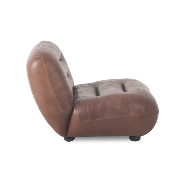 Кафяво кожено кресло Wyatt – Dutchbone-image-2