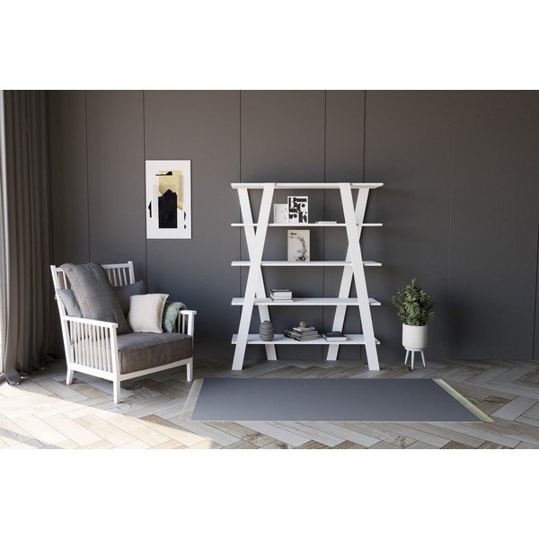 Бял шкаф за книги 120x150 cm Conde - Kalune Design-image-3