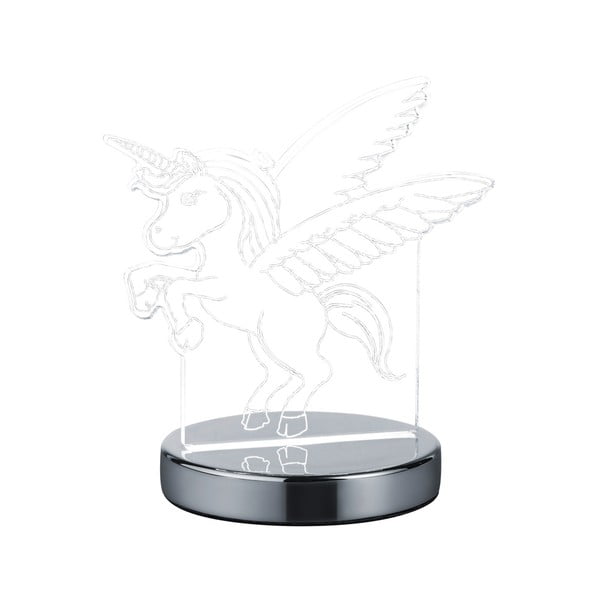 LED настолна лампа в лъскаво-сребрист цвят (височина 17 см) Karo - Trio-image-3