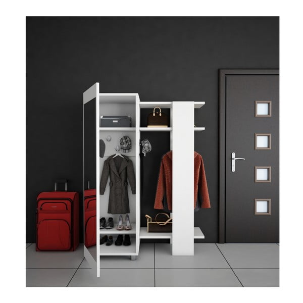 Бял гардероб с огледало Antre - Woody Fashion-image-2