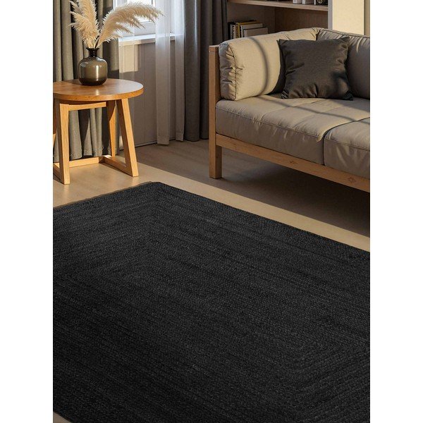 Черен двустранен/ръчно изработен ютен килим 200x300 cm Juno – Hanse Home-image-1
