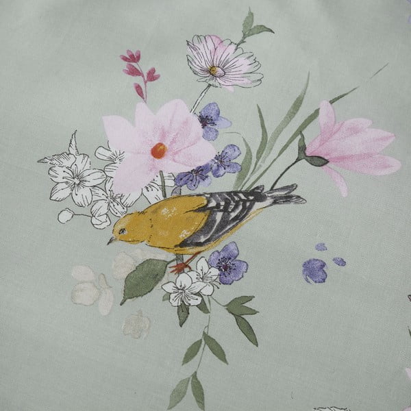 Светлозелено единично спално бельо 135x200 cm Songbird - Catherine Lansfield-image-4