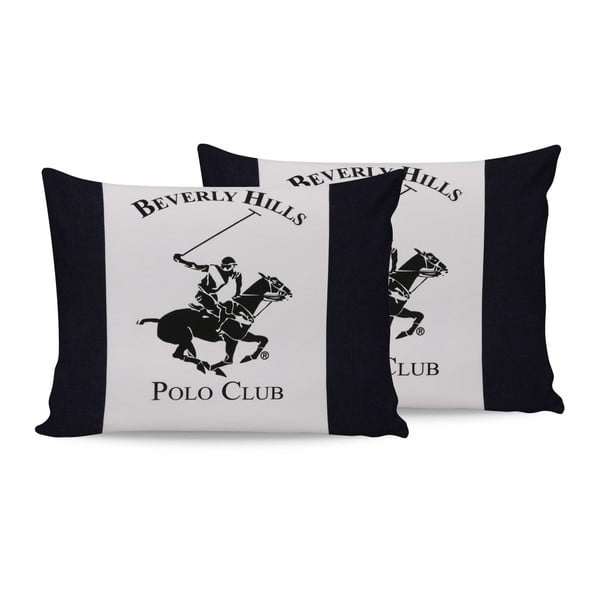 Комплект от 2 памучни калъфки за възглавници Polo Club Dark, 50 x 70 cm - Beverly Hills Polo Club