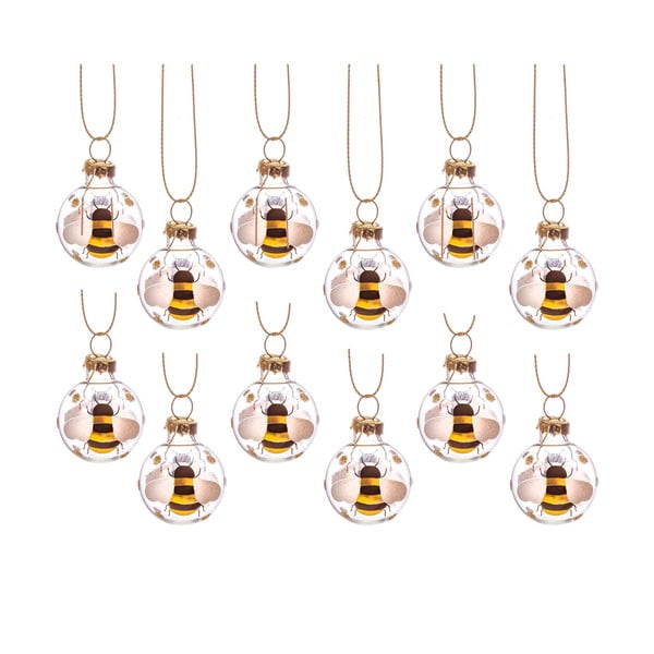 Стъклени коледни украси в комплект от 12 бр. Bee Mini – Sass & Belle