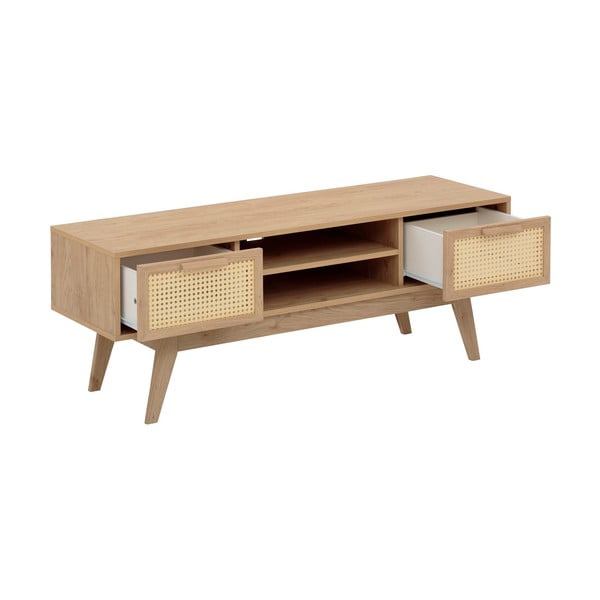 Маса за телевизор от декор от дъб  в естествен цвят 128x47 cm Bridget – Støraa-image-2