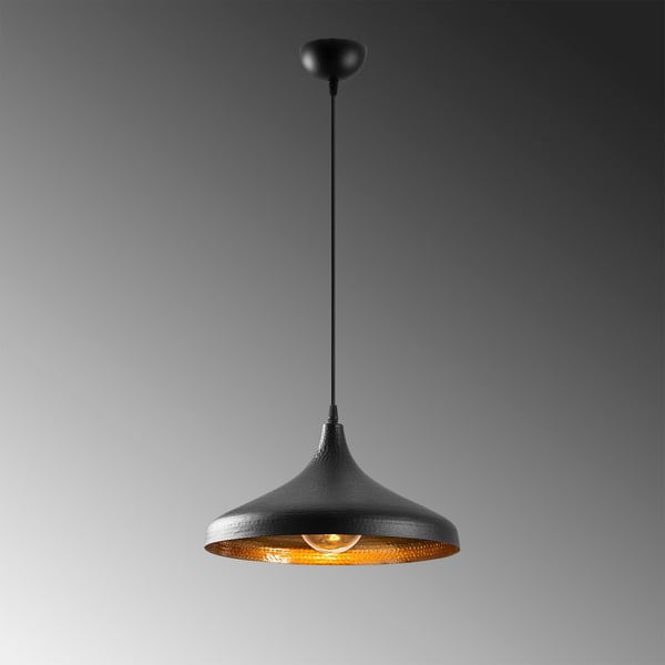 Черно висящо осветително тяло с метален абажур ø 36 cm Tattoo – Opviq lights-image-4
