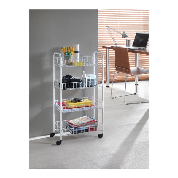 Бял метален подвижен рафт 41x84 cm Pisa - Metaltex-image-4