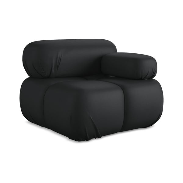 Черен модул за диван от изкуствена кожа (десен ъгъл) Lokua – Makamii-image-1