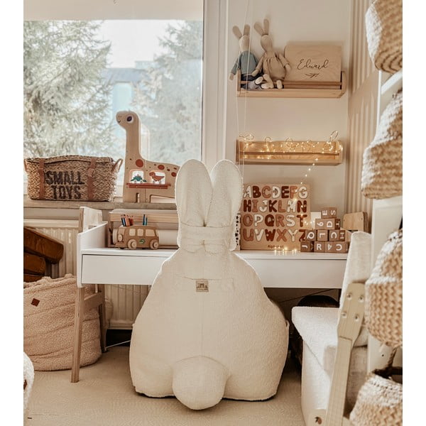 Кремав детски пуф Funny Bunny – The Brooklyn Kids-image-1