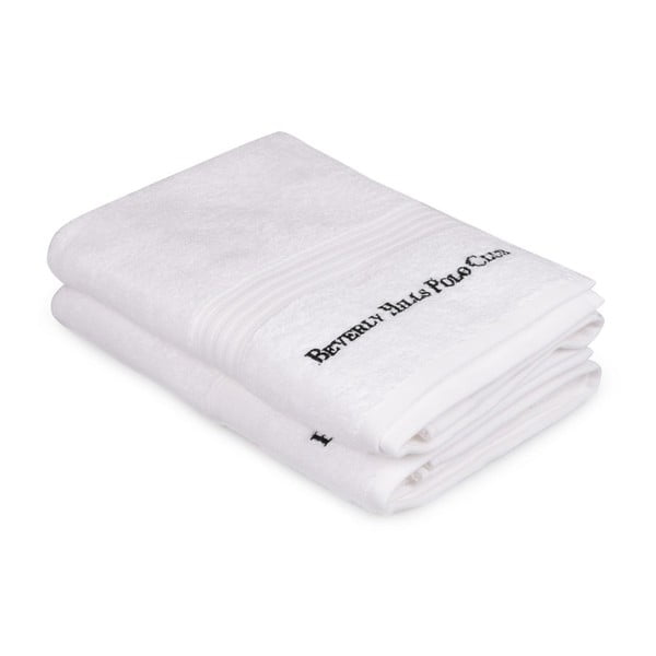 Комплект от две бели кърпи , 137 x 71 cm - Beverly Hills Polo Club