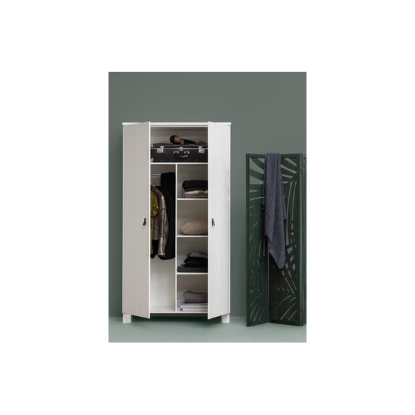 Гардероб от бял бор 111x202 cm Ties - WOOOD-image-4